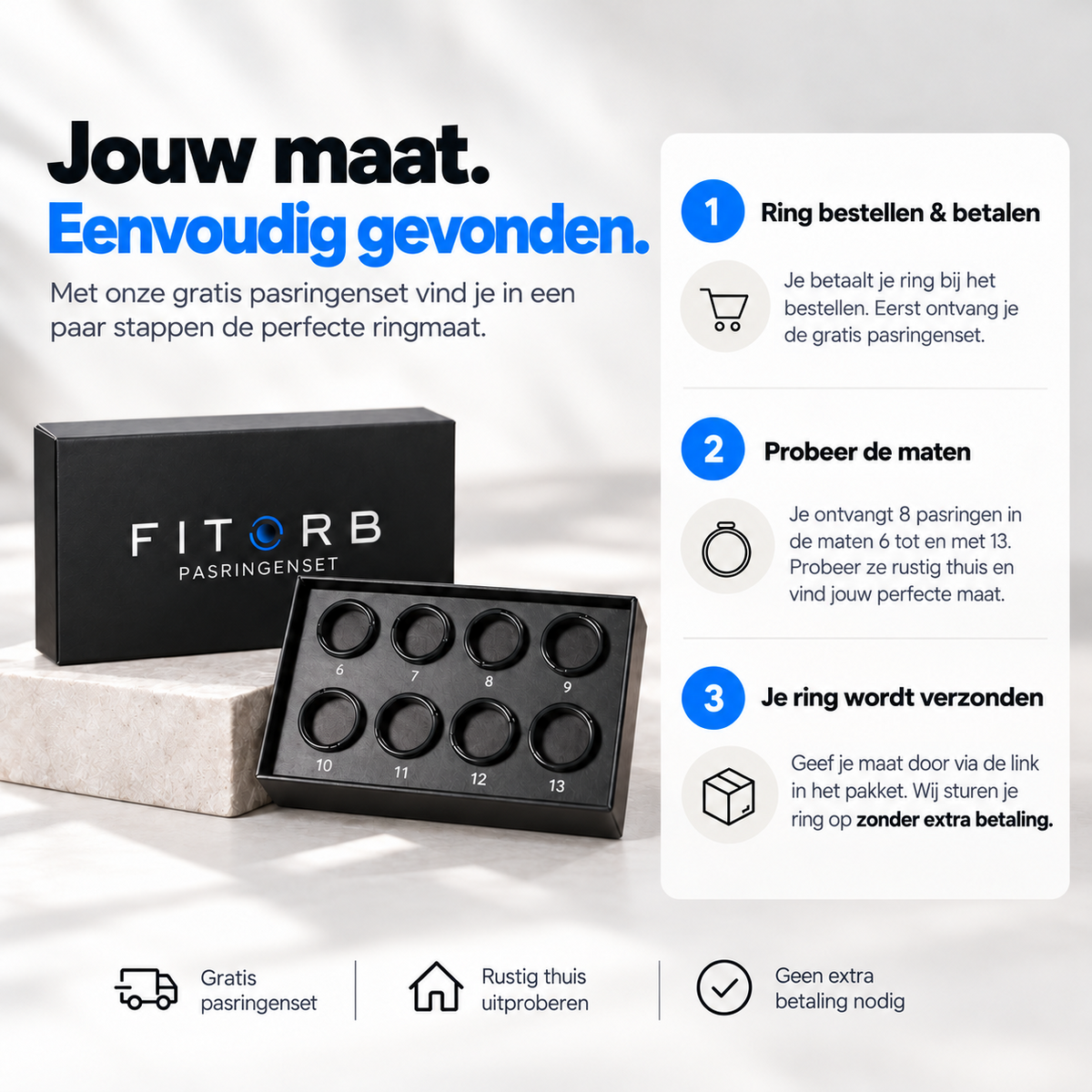 Vind eenvoudig je ringmaat